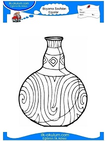 Çocuklar İçin Vazo Boyama Sayfaları 